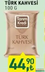 TARIM KREDİ TÜRK KAHVESİ 100 G fiyat ve kampanya bilgisi